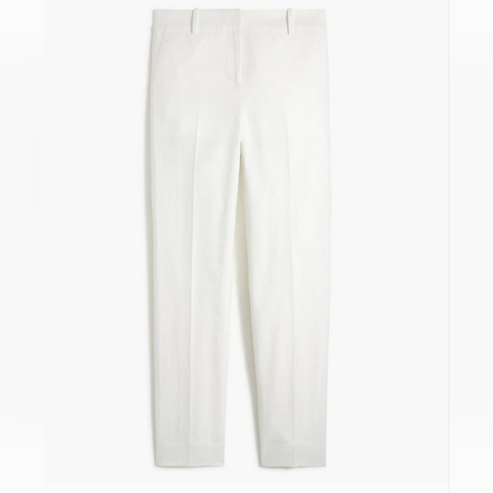 J. Crew Linen Blend Lined Holland Pants White, Sz 12 -worn once!